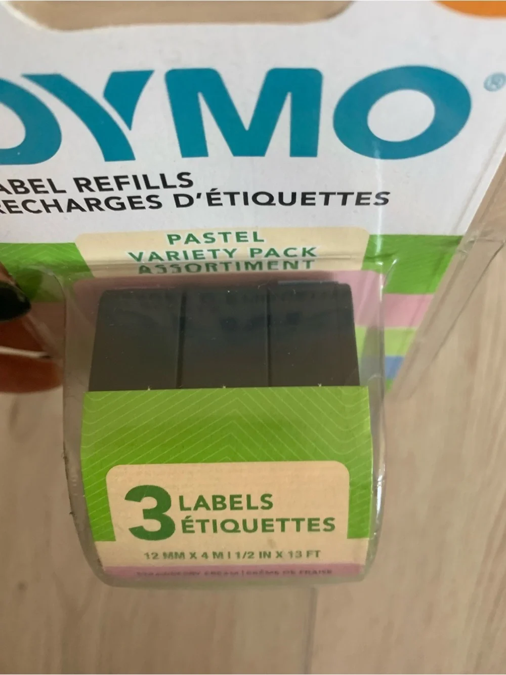 DYMO Label Refills 3 Pack Pastel Colors 12mm x 4m LetraTag Label Maker Tapes